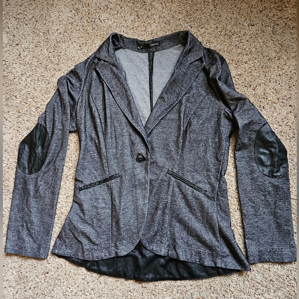 Women's Gray Blazer with Black Accents